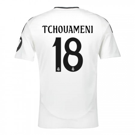 Virallinen pelipaita Real Madrid Tchouameni 18 Koti 2024-25 Lyhythihainen - Miesten